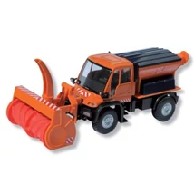 Mercedes-Benz Unimog Hókotró hómaróval modell, játék 1:40